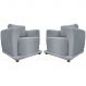 Kit 2 Poltronas Decorativas Bridge Para Sala Luxo Confortável Reforçadas Bouclé Concreto Premium