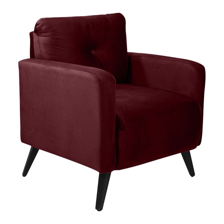 Poltrona Bahamas Veludo Vinho