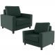 Kit 02 Poltronas Decorativas Para Sala De Estar E Recepção Malta L02 Linho Verde Musgo - Lyam Decor
