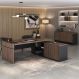 Image of Conjunto de Mesa com Armário de Escritório Executivo 3 PT 3 GV Marrom e Preto AR740CL52LNJMOB