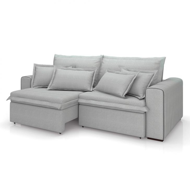 Image of Sofá 3 Lugares Retrátil E Reclinável Cannes Linho Bouclé Cinza 200 Cm PLA-MO895UP52TSPMOB