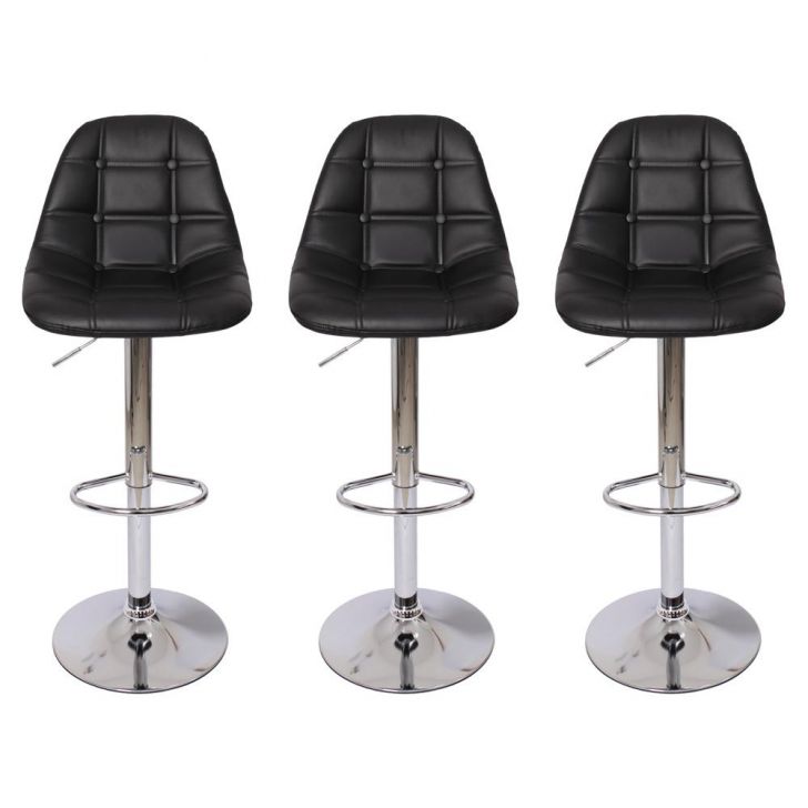 Kit 3 Banquetas Giratórias Botonê Preta