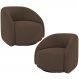 Kit 02 Poltronas Decorativas Giratória Angelina M03 Veludo Marrom - Lyam Decor
