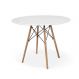 Mesa De Jantar Redonda Eames Eiffel Wood 90cm Branca