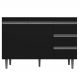 Balcão Gabinete de Pia sem Tampo 120cm 2 Portas 3 Gavetas Andréia Branco/Preto Total - AJL Móveis
