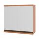 Armário de Cozinha Aéreo com 2 Portas 80cm Multimóveis CR20394 Freijó/Branco