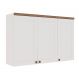 Armário Aéreo Iluminata 3 Portas Branco 120 cm