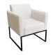 Poltrona Decorativa Base Industrial Preto Maressa S03 Suede Bege - Ibiza