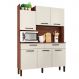 Armário de Cozinha com 2 Gavetas Siena Nogueira Off White