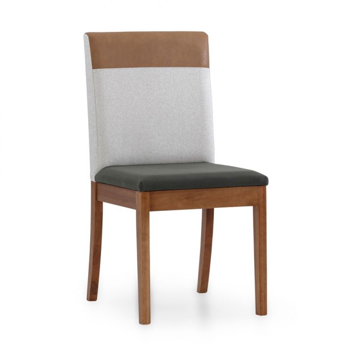 Cadeira Caille Poliéster Chumbo e Cru