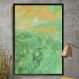 Quadro Decorativo Pintura Abstrato Tons de Verde e Laranja-34x49Cm