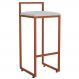 Banqueta Alta Para Cozinha Sala de Jantar Hanna L02 Bronze Linho Cinza - Lyam Decor