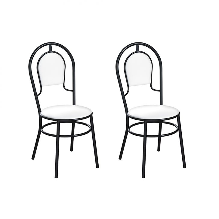 Conjunto Com 2 Cadeiras Hobart Branco E Preto