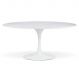 Mesa de Jantar Saarinen Oval 120x80 cm Mármore Branco Extra Base Branca