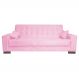 Sofá Cama 2 Lugares para Sala de Estar Lisboa Suede Rosa Bebê - D'Rossi
