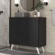 Gabinete Banheiro 3 Portas Retrô 90cm Multimóveis MP5030 Preto/Branco
