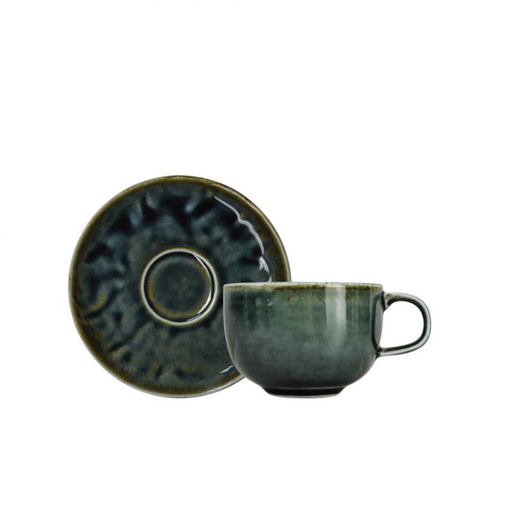 Xícara de Café com Pires Orgânico Cobalto