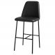 Banqueta Turquia Couro Preto em Metal Preto