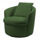Poltrona Base Giratória Portofino Linho Rústico Verde Musgo G92 - Gran Belo