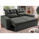 Sofá Retrátil e Reclinável 1,50m Cama inBox Smal com bordado pantográfico Suede Cinza