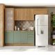 Image of Cozinha Compacta Botanic com Tela 8 Portas 3 Gavetas Nogueira e Verde KA161CL52PFRMOB