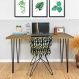 Mesa Escritório de Ferro e Madeira 120cm Hairpin Industrial Tabaco e Preto