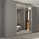Image of Guarda-Roupa Casal com 2 Espelhos Zermatt 100% MDF 4 Portas 6 Gavetas Cinza MO895CL52UVFMOB