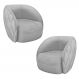 Kit 2 Poltronas Decorativas Clarke Veludo Cinza Claro G45 - Gran Belo