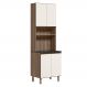 Paneleiro Duplo 4 Portas 70cm MDF Kali 12230 Carvalho Toq Off White Cetim Nicioli