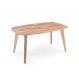 Mesa de Jantar Retangular com Tampo de Madeira Maciça Palmira Marrom Claro 150 cm