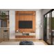Conj. Painel Oslo Frisado C/ Prateleira - Jequitiba + Bancada Atlas 1.9 2 Gaveteiros - Jequitiba/Off White