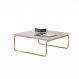 Mesa de Centro Munique 70x70 cm Off White com Base Dourada