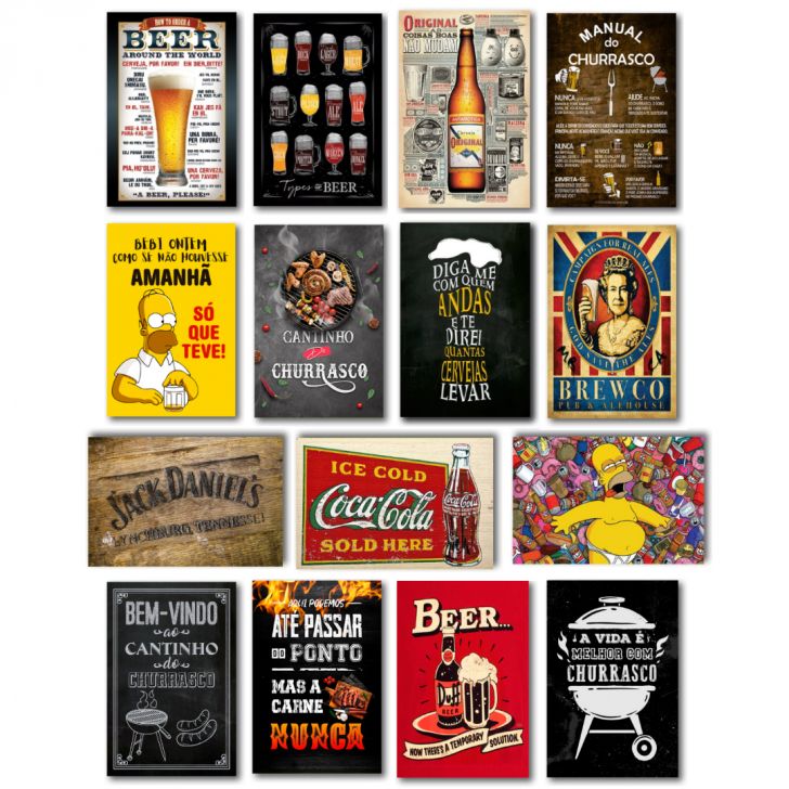 Placa Bebidas Frases Churrasco Cervejas 20x30cm Você Escolhe