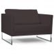 Poltrona Decorativa Sala de Estar Maia 106cm C34 Corino Marrom - Domi