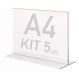 Display Expositor T A4 21x30cm Horizontal Acrílico Ps 5 Pçs