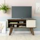 Rack Frank Marrom e Off White 120 cm