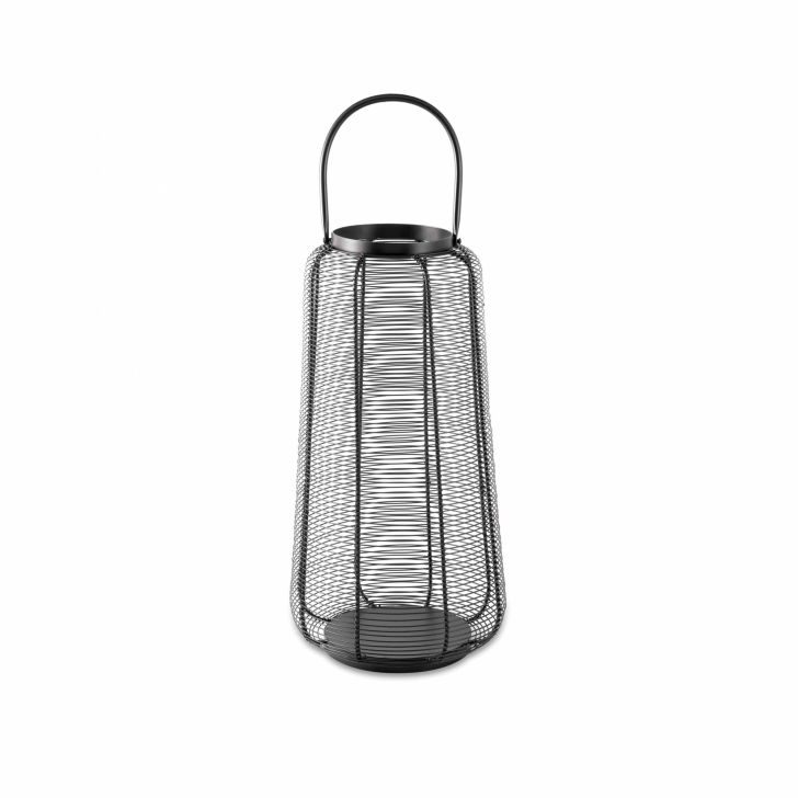 Lanterna Decorativo em Metal Preto 60x23x23 cm - D'Rossi