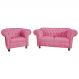 Conjunto Sofa Namoradeira Chesterfield Capitone Luis XV Suede Rosa / decoracao, sala tv estar, recepcao