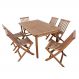 Conjunto de Mesa com 06 Cadeiras em Madeira Levina
