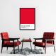 Quadro Color Card Crimson Red 60x43 Caixa Preto