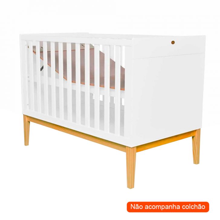 Berço Minicama Amor Perfeito I Branco e Pinus