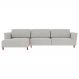 Sofá 310cm com Chaise Esquerda Franz Suede Cinza G52 - Gran Belo
