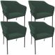 Kit 4 Cadeiras Para Sala de Jantar Estar Living Olívia L02 Suede Verde - Lyam Decor