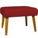 Puff Decorativo Para Sala Charme Suede Bordô Pé Castanho - Clique E Decore