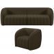 Kit Sofá 5 Lugares Para Sala Estar 332 cm com 01 Poltrona Lazio M03 Veludo Marrom - Lyam Decor