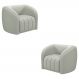 Kit 2 Poltronas Decorativas Sala de Estar Adam Veludo Cinza Claro G45 - Gran Belo