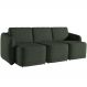 Sofá Cama para Sala de Estar 3 Lugares 276cm Montserrat K01 Veludo Verde - Lyam Decor