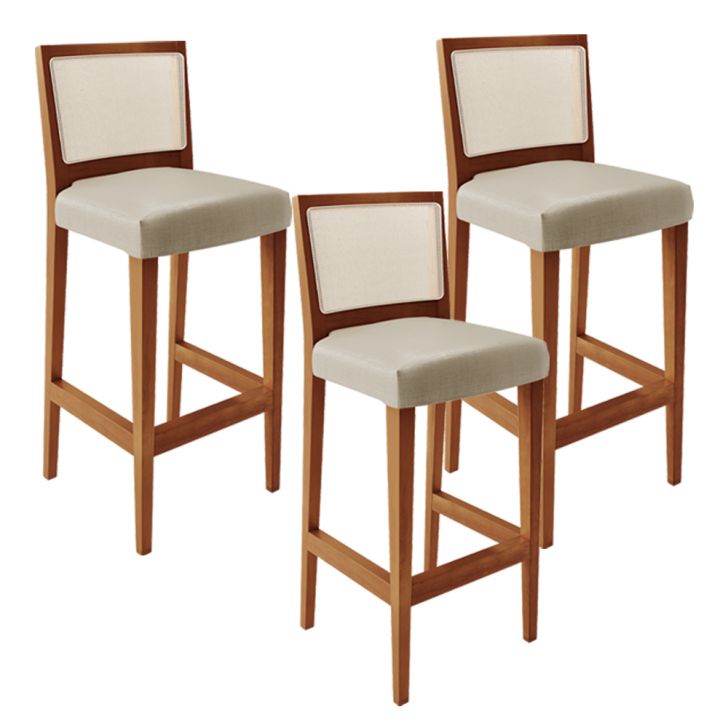 Kit 03 Banquetas Alta Para Cozinha Encosto Tela Branco Zion L02 Facto Pérola Metalizado - Lyam Decor