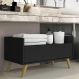 Gabinete Armário Banheiro 80 cm c/ Pés Retrô Multimóveis Preto/Natural