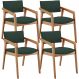 Kit 04 Cadeiras Para Sala de Jantar Estar Living Giorgia L02 Suede Verde Musgo - Lyam Decor